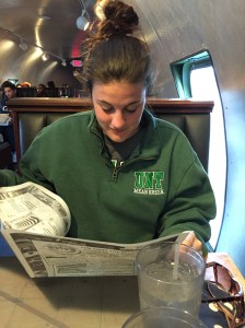 Me reading the local news, I mean looking over the menu